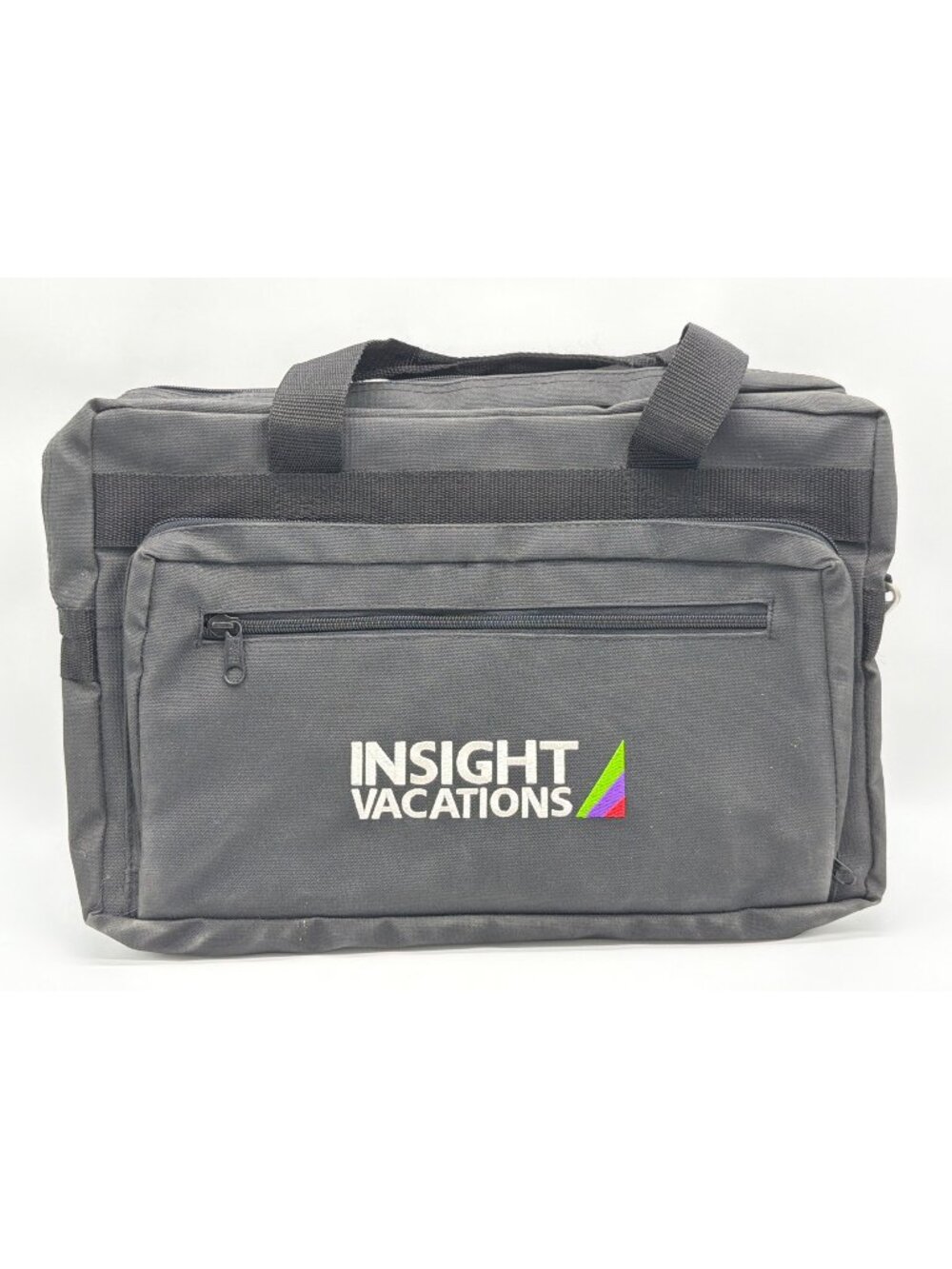 Insight Vacations Black Nylon Travel Organizer Bag With Zipper Compartments 16x1